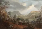 A view in the Lake District, The Passing Storm by John Inigo Richards, gouache, sold Aug 2013