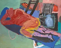 Abstract by Fraser Taylor, acrylic on paper, sold Aug 2013