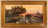 sunset landscape by Frank English, watercolor, sold Dec 2020