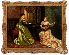 interior by Francis Sydney Muschamp, oil on canvas, sold Dec 2020