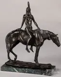 Native American on horseback by Charles Humphriss, bronze, sold Dec 2020