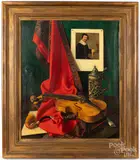 still life by Frederick Thompson, oil on canvas, sold Dec 2020