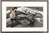 illustration of an Inuit scene by John Edward Costigan, gouache on paper, sold Oct 2020