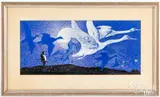 illustration of Inuit scene by John Edward Costigan, 1945, mixed media, sold Oct 2020