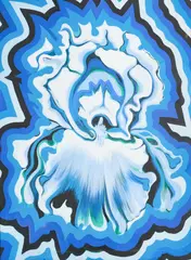 Electric Iris by Lowell Nesbitt, 1980, acrylic on silkscreen, sold Jun 2021