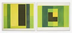 Two Studies for New Mexico by Robert Petersen, 1981, watercolor and collage on paper, sold Jun 2021