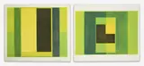 Two Studies for New Mexico by Robert Petersen, 1981, watercolor and collage on paper, sold Jun 2021