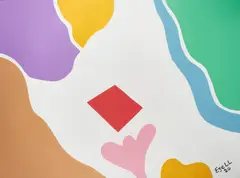 Untitled (Colored Abstraction) by Sam Ezell, 2020, acrylic on canvas, sold Jun 2021