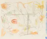 Toch by Nancy Graves, 1977, etching and pastel on paper, sold Jun 2021
