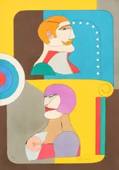 Exit by Richard Lindner, 1970, screenprint, sold Jun 2021