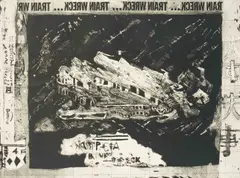 Train Wreck by Malcolm Morley, 1975, etching with aquatint, sold Jun 2021