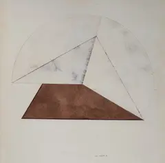Untitled (Geometric Composition) by William Fares, 1976, mixed media on paper, sold Jun 2021