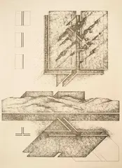 Untitled by Raimund Abraham, 1982, etching on Arches paper, sold Jun 2021