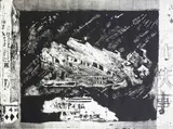 Train Wreck (Second State) by Malcolm Morley, 1978, etching with aquatint, sold Jun 2021