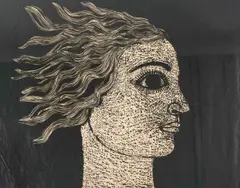 Tu Eres Como El Cielo by Santos Chavez Alister Carinao, 1968, lithograph on rice paper, sold Jun 2021