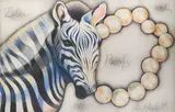 Zebra with Pearls by Lowell Nesbitt, 1988, graphite, pastel, and charcoal on paper, sold Jun 2021