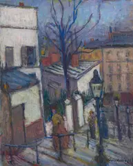 Montmartre by Louis Audibert, oil on canvas, sold Jul 2021