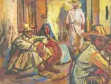 Untitled (Mexico Scene) by Louis Levine, watercolor ink and gouache on paper, sold Jul 2021