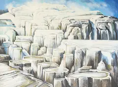 Frosted Mountain by Lowell Nesbitt, 1982, oil on cavas, sold Jul 2021