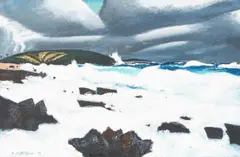 Waves by Michael Patterson, 1991, oil on canvas, sold Jul 2021