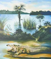 Glade National Park - Florida by Lowell Nesbitt, 1989, oil on canvas, sold Jul 2021