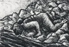 Drawing (Figure Drinking) by Peter Booth, 1984, pastel on paper, offered Nov 2011