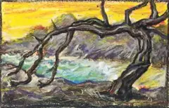 Drawing (River And Tree) by Peter Booth, pastel on paper, offered Nov 2011