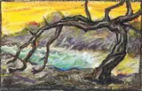 Drawing (River And Tree) by Peter Booth, pastel on paper, offered Nov 2011