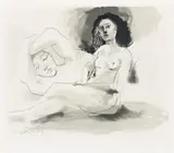 Reclining Man With Seated Woman by Pablo Picasso, 1942, -82 lithograph, offered Nov 2011