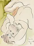 Lovers X by Garry Shead, 1977, ink and watercolour on paper, offered Nov 2011