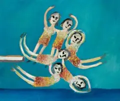 Diver by Sidney Nolan, 1945, cipolin enamel on board, sold Aug 2008