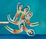 Diver by Sidney Nolan, 1945, cipolin enamel on board, sold Aug 2008