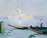 San Giorgio Maggiore, Venice by Arthur Streeton, 1908, oil on canvas, sold Aug 2008