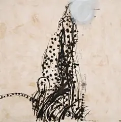 Cheetah Or Cheatah (Animal Or Life) by Brett Whiteley, 1965, oil and mixed media on paper on canvas, sold Aug 2008