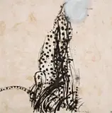 Cheetah Or Cheatah (Animal Or Life) by Brett Whiteley, 1965, oil and mixed media on paper on canvas, sold Aug 2008