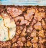 Desert Lake by John Olsen, 1997, watercolour and pastel on paper, offered Aug 2008