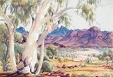 Alice Springs Country by Albert Namatjira, c.1955, watercolour on paper, sold Aug 2008