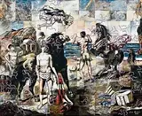 La Citta Di Riga by Imants Tillers, 1987, oil stick, gouache and synthetic polymer paint on 119 canvas boards, sold Aug 2008
