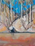 Shoalhaven Riverbank by Arthur Boyd, c.1988, oil on copper, sold Aug 2008