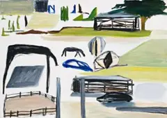 Memory Traces by Ken Whisson, 1989, oil on canvas, sold Aug 2008