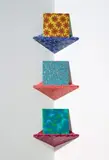 Set Of 3 by Howard Arkley, Sampling Brackets with Interchangeable Panels, 1998 (i) Brick Bracket (pink) (ii) Scalloped Bracket (blue) (iii) Laminat, sold Aug 2008