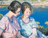 Sylvia And Friend At Mosman by Hilda Rix Nicholas, oil on canvas on board, sold Aug 2008