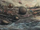 Drawing by Peter Booth, c.1985, pastel on paper, sold Aug 2008