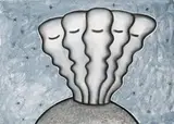 Untitled (Five Heads) by Paul Boston, gouache and charcoal on paper, sold Aug 2008