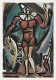 La Clown A La Grosse Caisse (From La Cirque) by Georges Rouault, 1930, colour aquatint, sold Aug 2008