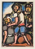 Paysans (From The Passion) by Georges Rouault, 1936, colour aquatint, sold Aug 2008