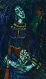 Figure Of A Woman by Salvatore Zofrea, oil on composition board, offered Aug 2008