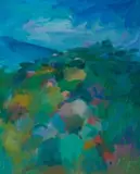 Landscape by Sam Fullbrook, oil on composition board, sold Aug 2008