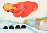 Orange Nude Seine by Charles Blackman, 1970, oil on paper on board, sold Aug 2008