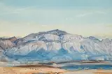 Camel Train In The Flinders Ranges by Hans Heysen, 1934, watercolour on paper, sold Aug 2008